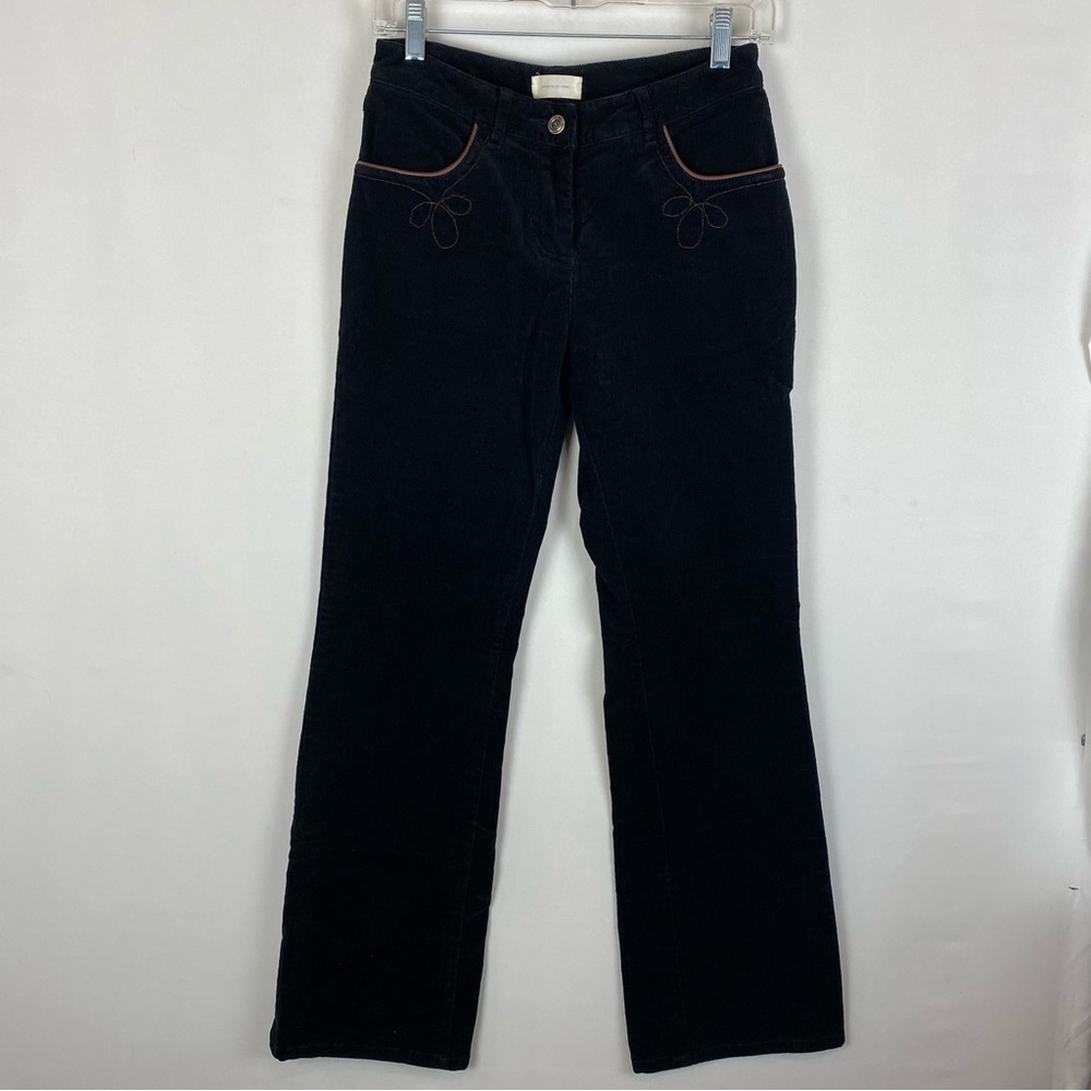 Vintage Anthropologie Sleeping On Snow Black Western Corduroy Bootcut Pants